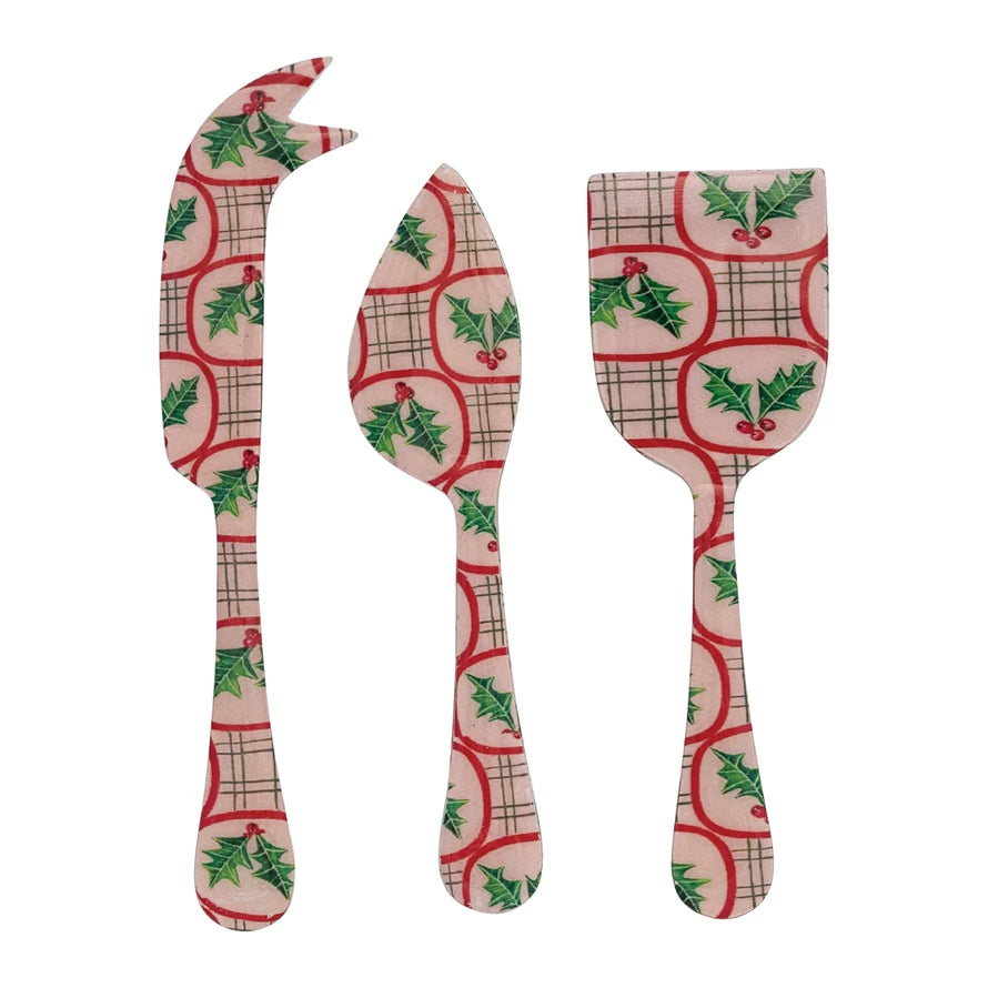 Enameled Stainless Steel Cheese Servers, Set of 3