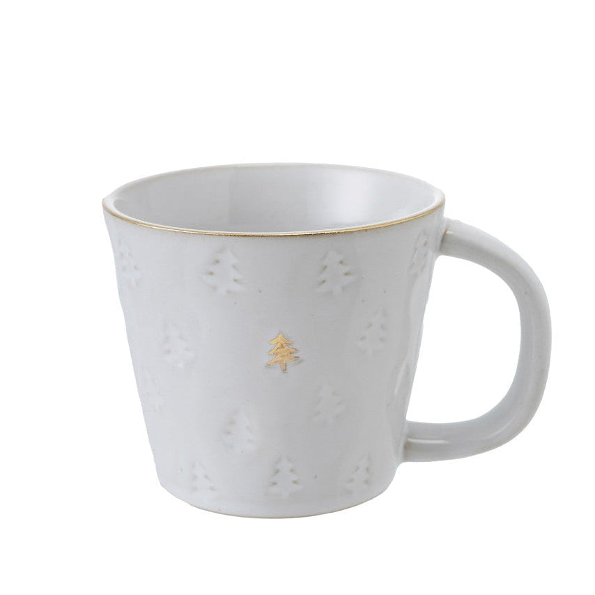 10 oz. Debossed Stoneware Mug with Electroplating