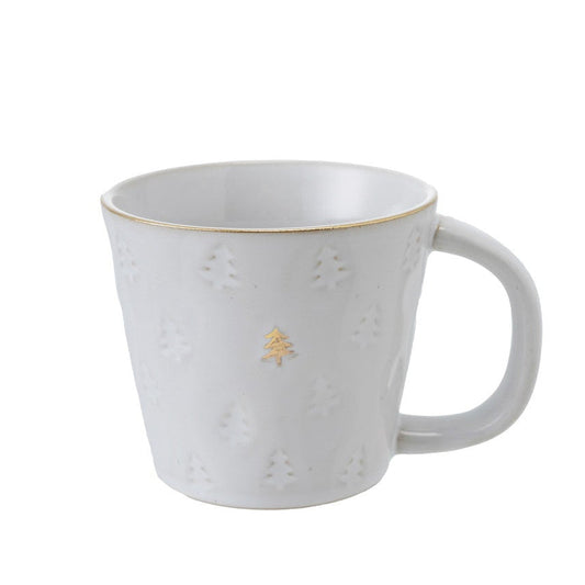 10 oz. Debossed Stoneware Mug with Electroplating