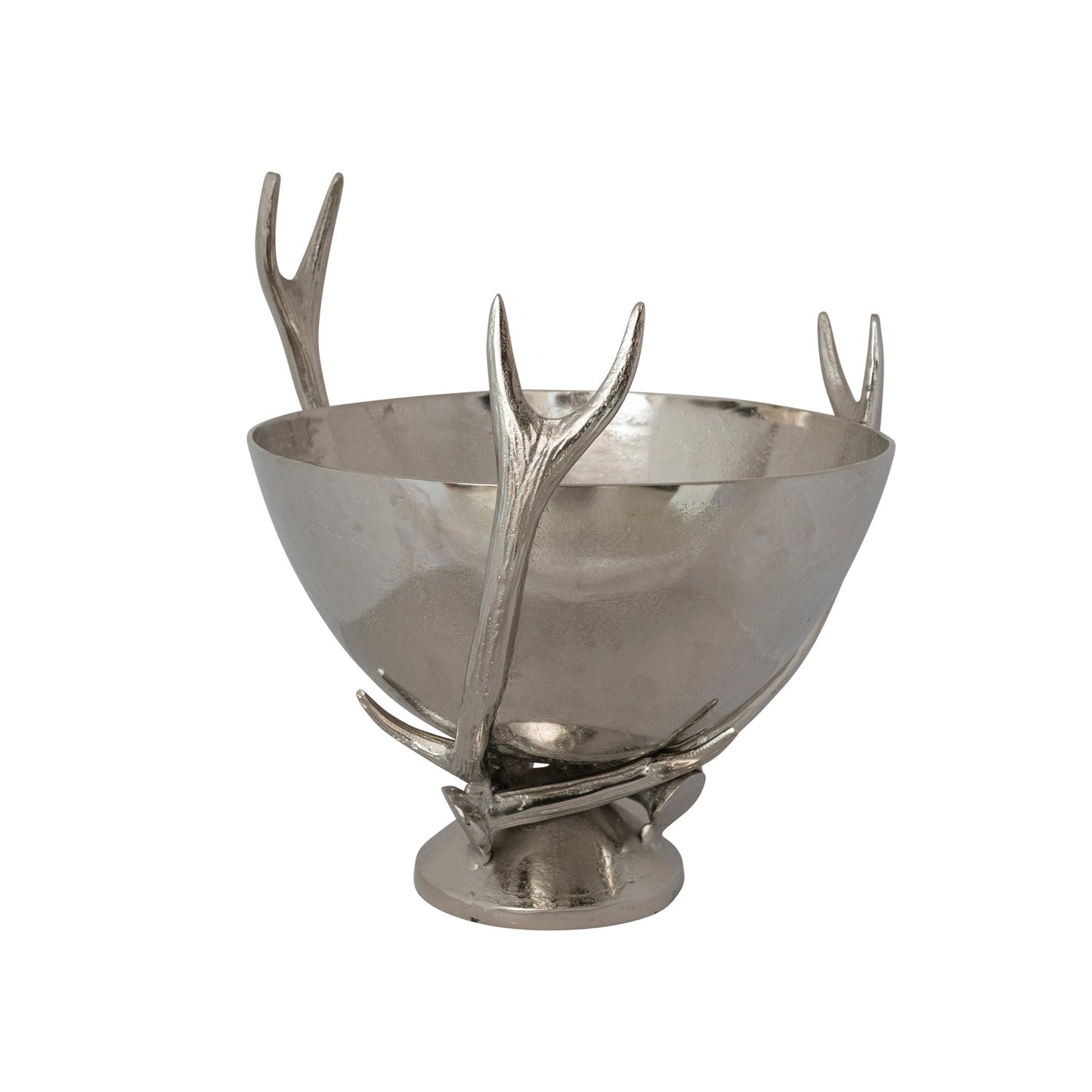 Cast Aluminum Antler Shaped Stand with Removable Bowl, Set of 2