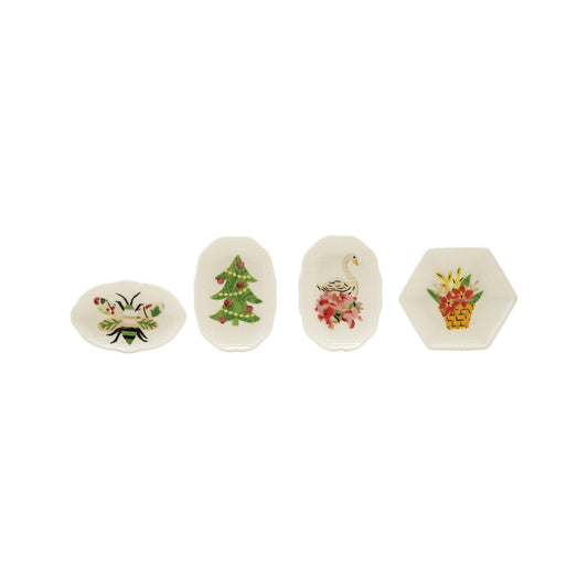Stoneware Dish with Flora Fauna