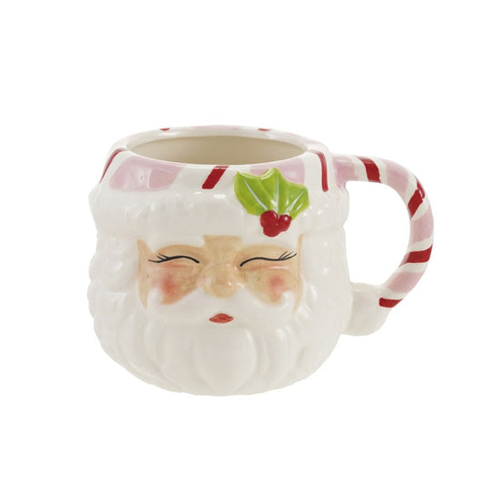 12 oz. Hand-Painted Ceramic Santa Head Shaped Mug