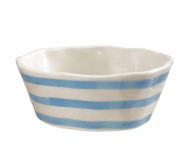 Hand-Painted Stoneware Striped Bowl