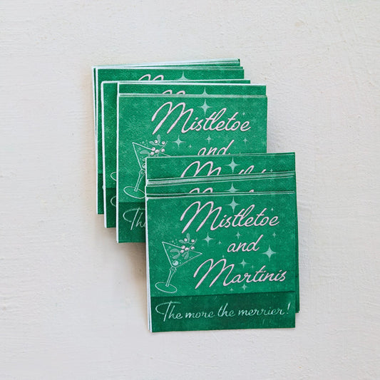 Paper Cocktail Napkins with Holiday Bar Image