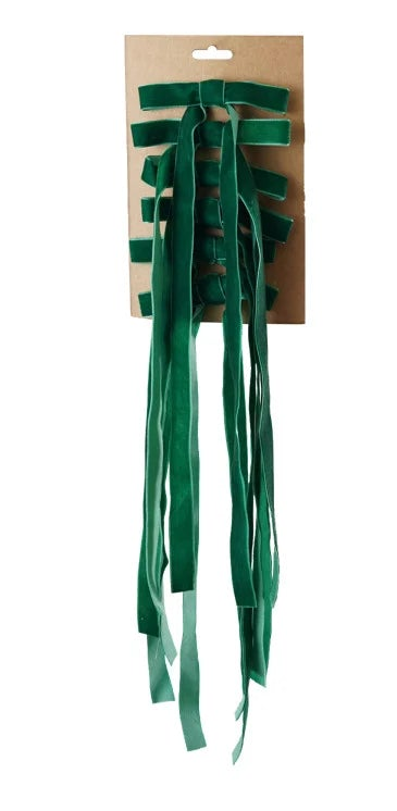 Velvet Clip-on Bows, Set of 6