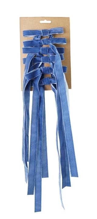 Velvet Clip-on Bows, Set of 6